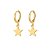 Brinco Argola Estrela Lisa Folheado a Ouro 18K - Imagem 1