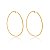 Brinco Argola Fio Tubo Fechada 65Mm Folheado a Ouro 18K - Imagem 1