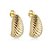Brinco Argola Gota Detalhes Em Ondas Folheado a Ouro 18K - Imagem 3