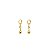 Brinco Argola Meia Bola Cravejada Com Zirconias Folheado a Ouro 18K - Imagem 1