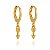 Brinco Argola Pingente Seta Folheado a Ouro 18K - Imagem 1
