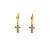 Brinco Argola Pingente Cruz Cravejado Folheado a Ouro 18K - Imagem 1
