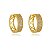 Brinco Argola Reta Cravejado 3 Fileiras 21Mm Folheado a Ouro 18K - Imagem 1