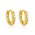 Brinco Argola Slim Micro Zircônias Redondas Folheado a Ouro 18K - Imagem 1