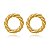 Brinco Circulo Vazado Borda Enroscada Folheado a Ouro 18K - Imagem 1