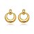 Brinco Circulo Vazado Pendente Folheado a Ouro 18K - Imagem 1