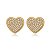 Brinco Coração Cravejado Com Borda Detalhada Folheado a Ouro 18K - Imagem 1