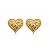 Brinco Coração Furadinho Folheado a Ouro 18K - Imagem 1