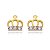 Brinco Coroa Cravejado Rodio Folheado a Ouro 18K - Imagem 1