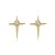 Brinco Cruz Lisa 1 Zirconia Folheado a Ouro 18K - Imagem 1