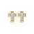 Brinco Cruz Quadrado Cravejado Folheado a Ouro 18K - Imagem 1