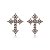 Brinco Cruz Zirconias Cristal Folheado a Ouro 18K - Imagem 1