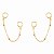 Brinco Earchain Corrente E Bolinhas Folheado a Ouro 18K - Imagem 1