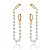 Brinco Earchain Corrente Pérolas Piercing Fake Folheado a Ouro 18K - Imagem 1