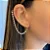 Brinco Earchain Corrente Pérolas Piercing Fake Folheado a Ouro 18K - Imagem 2