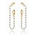 Brinco Earchain Corrente Pérolas Piercing Fake Folheado a Ouro 18K - Imagem 1