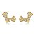 Brinco Earcuff 3 Corações Cravejados Abaulados Folheado a Ouro 18K - Imagem 1
