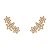 Brinco Earcuff 3 Flores Folheado a Ouro 18K - Imagem 1