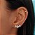 Brinco Earcuff 3 Flores Folheado a Ouro 18K - Imagem 2