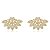 Brinco Earcuff Coração Baguetes E Pétalas Folheado a Ouro 18K - Imagem 1