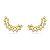 Brinco Earcuff Dois Arcos Zircônia Bolinha Folheado a Ouro 18K - Imagem 1