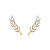 Brinco Earcuff Folhas Zirconias Folheado a Ouro 18K - Imagem 1