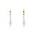 Brinco Earhook Palito Gota Rosa Folheado a Ouro 18K - Imagem 1