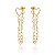 Brinco Earjacket Coração Vazado Correntinha Corações Folheado a Ouro 18K - Imagem 1