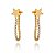 Brinco Earjacket Estrela Lisa E Fio Zircônias Folheado a Ouro 18K - Imagem 1