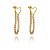 Brinco Earjacket Coração Vazado Riviera Cristal Folheado a Ouro 18K - Imagem 1