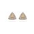 Brinco Escudo Cravejado Zirconias Cristal Folheado a Ouro 18K - Imagem 1