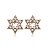 Brinco Estrela Vazado Cravejado Branca Folheado a Ouro 18K - Imagem 1