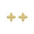Brinco Flor 4 Petalas Detalhada Folheado a Ouro 18K - Imagem 1