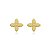 Brinco Flor 4 Petalas Detalhada Folheado a Ouro 18K - Imagem 1