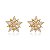 Brinco Flor Médio Zircônias Coloridas Folheado a Ouro 18K - Imagem 1