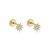 Brinco Flor Pétalas Zircônias Folheado a Ouro 18K - Imagem 1