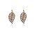 Brinco Folha Cravejado Folheado a Ouro 18K - Imagem 1