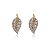 Brinco Folha Cravejado Folheado a Ouro 18K - Imagem 1