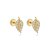 Brinco Folha Cravejado Folheado a Ouro 18K - Imagem 1