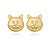 Brinco Gatinho Redondo Folheado a Ouro 18K - Imagem 1