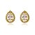 Brinco Gota Borda Cravejado Cores Folheado a Ouro 18K - Imagem 1