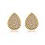 Brinco Gota Cravejado Com Borda Detalhada Folheado a Ouro 18K - Imagem 1
