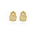 Brinco Gota Fusion Champagne Borda Cravejado Folheado a Ouro 18K - Imagem 2