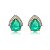 Brinco Gota Verde Fusion Escudo Cravejado Folheado a Ouro 18K - Imagem 1