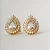 Brinco Gota Zirc Meio Borda Cravejado Folheado a Ouro 18K - Imagem 3
