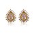 Brinco Gota Zirc Meio Borda Cravejado Folheado a Ouro 18K - Imagem 1