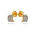 Brinco Meia Argola 4 Fios Cravejados Folheado a Ouro 18K - Imagem 1