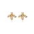 Brinco Meia Flor Zircônias Coloridas Folheado a Ouro 18K - Imagem 1