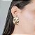 Brinco Oval Orgânico Folheado a Ouro 18K - Imagem 1