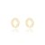 Brinco Oval Vazado Metade Cravejado Folheado a Ouro 18K - Imagem 1
